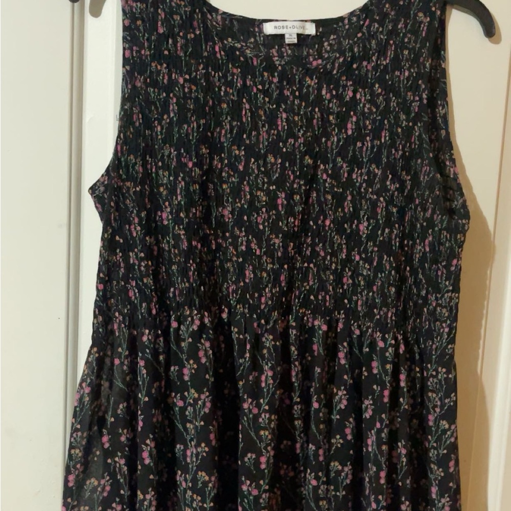 Floral Black Women's Top